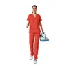 Uniformes de scrub elásticos de secagem rápida para salões de beleza SPA e clínicas odontológicas, uniformes de scrub feitos sob medida da fábrica de origem