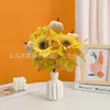 Nuevas Flores Artificiales de Girasol en Colores Otoñales de Estilo Europeo para Mesa de Comedor, Ramilletes de Boda y Decoraciones de Sala de Estar
