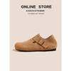 Zapatos Birkenstock de Piel Genuina para Mujer, Nuevo Estilo Primavera y Otoño, Suela Gruesa, Aumento Interno de Altura, Slip-On Todo Incluido, Zapatos Birkenstock Feos