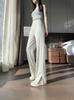 [2510] Pantalones de pierna ancha y estrecha para mujer, nuevos pantalones de verano de cintura alta con abertura, sueltos, casuales, rectos, tipo banana