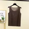 Chaleco Térmico sin Mangas de Cuello Redondo para Mujer en Otoño e Invierno Nuevo Color Puro Aspecto Adelgazante Camiseta Interior con Top Interior Cómodo