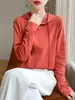 Sudadera casual holgada de algodón puro para mujer, suéter de punto para primavera y otoño, versátil y adelgazante, adecuado como prenda exterior o como capa base