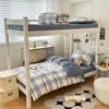 Juego de Tres Piezas 100% Algodón Estampado para Cama Individual de Dormitorio Estudiantil Ropa de Cama de Algodón Puro Peinado para Cama Triple de Estudiante Universitario