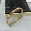 Nova Pulseira de Contas Banhada em Ouro Branco 18K Ouro Rosa Diamante Completo Trevo de Quatro Folhas Incrustado com Diamantes Pulseira de Luxo Leve de Alta Qualidade Jade