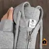Moletom com Zíper Pesado 500g, Cor Sólida, Corte Amplo, Estilo Retro Americano, Versátil, Jaqueta com Forro de Fleece para Homens