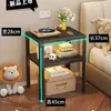 Estilo Lujo Ligero Estantería Pequeña para Libros y Artículos Audiovisuales Arte de Hierro Creativo Doble Capa Mesa de Noche Pequeña Práctica Venta Directa de Fábrica Una Pieza