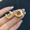 Brincos em Forma de C Textura Simples Prateados Foscos Escovados Leve Luxo Brincos de Alta Qualidade Novos Populares Brincos de Nicho