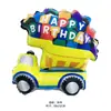 Balão de Festa de Transporte Decorações Infantis Caminhão de Bombeiros Ambulância Veículo de Construção Ônibus Escolar Carro de Polícia Escavadeira 3D