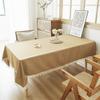 Mantel chino liso de algodón y lino, estilo zen, resistente al polvo, rectangular, para mesa de comedor o sala de reuniones