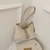 Bolsa de Paja Tejida Ligera Casual Nueva de Verano para Mujer Elegante Simple Moderna Color Sólido Bolso de Hombro Único Hombro Cruzado