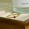 Moda Ins Europeia e Americana Simples Acessível Luxo Anel de Cauda Joias Aço Inoxidável Banhado a Ouro 18K Pedra de Aniversário Anel Fino