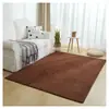 Alfombra Gruesa de Color Sólido Coralina Estilo Europeo Simple para Sala de Estar Alfombrilla para Mesita de Noche del Hogar Cojín Completo para Mesa de Café Sofá Envío Directo