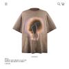 Camiseta de Manga Curta com Peso Pesado de Algodão Puro, Estilo Retro Americano Tendência, Anti-Vira, Desgastada, para Homens e Mulheres, Verão, Modelagem Solta, Atacado Transfronteiriço
