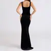 Vestido de Tirantes Sexy con Espalda Descubierta, Color Puro Simple, Estilo Ins Celebrity, Ajustado, que Muestra la Cintura, Nuevo Estilo Elegante y de Moda