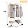 Cabideiro de haste dupla, varal simples, prateleira multiuso para sapatos e chapéus, prateleira de armazenamento para quarto com rodas, design modular