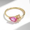 Anillos Europeos y Americanos de Alta Gama Transfronterizos para Mujer Incrustados con Circonita de Gota de Agua Multicolor Anillos de Plata de Ley Estilo Lujo Ligero Anillos de Nicho Venta al por Mayor