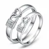 Versión coreana de anillo de amor con candado plateado, candado de apertura, amor, Taobao, anillo vivo, fabricantes de joyería