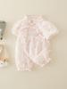 Ropa para Recién Nacido Clase A Ropa de Verano para Bebé Estilo Chino Vintage Hakka Rosa para Bebé Niña Ropa de Bebé Casa