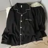 Pijama de algodón nube de lujo ligero para hombre, conjunto de ropa de casa fina a rayas de manga larga y pantalón largo para primavera y otoño, para jóvenes