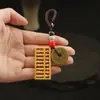 Llavero de Ábaco Retro Dragón y Fénix de Latón Colgante de Ábaco con Cuentas Móviles Cuerda Tejida a Mano Colgante de Monedas de los Cinco Emperadores de Cobre