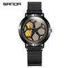 SANDA SANDA 1022 Reloj de Cuarzo para Hombre con Esfera Hueca Correa de Acero Resistente al Agua para la Vida Reloj de Hombre