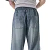 Nuevos Jeans Retro para Hombre, Verano Rectos Sueltos Modernos de Pierna Ancha Calle Alta Americana Vintage Versátiles Pantalones Largos