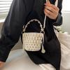 Bolso de Mujer Hecho a Mano con Cuentas de Celebridad de Internet Bolso de Mano Perla Portátil Bandolera Bolso Rojo para Mujer Accesorios Bolso