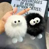 Llavero Colgante para Coche Bola de Carbón Pequeña de Piel de Zorro Ins Pelota de Felpa Decoración para Mochila Bolso Regalo Ins Estilo de Moda
