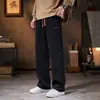 Calça Jogger de Veludo Cotelê Tendência Casual Outono/Inverno Estilosa Tendência Estilo Hong Kong Calça Reta Solta Moda Calça Preguiçosa Masculina