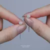 Pendientes de Plata de Ley S999 con Borla y Circonita Estrellada para Mujer, Pendientes de Perforación, Pendientes de Lujo Accesible, Pendientes Simples Elegantes