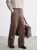 Calça Casual Plissada Wide-Leg Retro Yizhi 2026 Outono Masculina Caimento Boa Estrutura Solta Para o Trabalho Calça Longa Reta