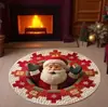 Alfombra redonda para sala de estar con decoración navideña transfronteriza, alfombra de terciopelo de cristal resistente a la suciedad y lavable, alfombra para mesita de noche de dormitorio del hogar