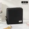 Bolsa de Maquillaje Vertical de Gran Capacidad para Mujer, Se Puede Colgar en una Maleta, con Espejo, Patrón Cruzado de PU, Bolsa de Almacenamiento Impermeable para Mujer