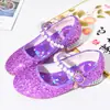 Sapatos de Cristal Brilhantes para Crianças, Sapatos de Salto Alto para Meninas, Sapatos de Princesa Kuromi da Moda para Menininhas, Sapatos de Couro para Bebês