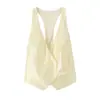 Item Quente de Venda Cruzada do Aliexpress Novo Estiloso e Elegante para a Primavera de 2026 Colete de Botão Duplo com Textura de Cetim de Seda 5247710