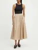 Su Mei Hui estilo TH falda midi mujer 26 Otoño Nuevo Cintura Alta Línea A Larga Adelgazante Versátil Temperamento Viaje Falda Midi