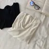 Camiseta de Manga Larga con Cuello Cisne y Cuello en U para Mujer, Otoño 2026, Top Suave y Adelgazante de Corte Ajustado, Camiseta Básica Juvenil para el Trabajo