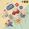 Superman de Ovo Salgado Famoso na Internet Decorações de Bolo para Festas de Aniversário de Crianças, Toppers de Desenho Animado de Monstrinho para Mesa de Sobremesas