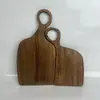Tabla de cortar para pareja de madera de nogal transfronteriza, Tabla de madera para bistec y pan, Tabla de cortar de madera maciza, Tabla para alimentos para bebés y frutas con asa para cocina