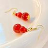 Sentido del diseño degradado rojo paloma cuerpo vítreo calcedonia roja natural ágata aretes aretes