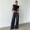Lazada2026 Pantalones Casuales Rectos Adelgazantes para Mujer Primavera Otoño Personalidad Hot Strass Versátil Retro Jeans de Moda