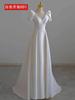 Vestido de Novia Francés de Satén Ligero 2026 Estilo Nuevo Blanco Simple Elegante Novia Francés Retro Hepburn Vestido de Novia