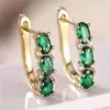 Europeo y Americano Transfronterizo Más Vendido Dorado Tres Ovalos Circonita Brazaletes para Oreja Temperamento Moderno Joyería de Aretes de Gama Alta Fabricante Mayorista