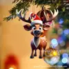 Colgante de enano de dibujos animados de acrílico para árbol de Navidad lindo enano impresión de avión adornos de muñeca china decoración de Año Nuevo