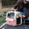 Bolsa Transportadora para Gatos para Exteriores, Mochila Transpirable de Doble Hombro para Mascotas, Gran Capacidad, Plegable, Se Puede Llevar en la Espalda o en la Mano, Mochila para Gatos