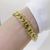 Hip-hop hipster europeu e americano 13mm fundo plano corrente cubana pulseira de diamante homens e mulheres hiphop banhado a ouro colar transfronteiriço
