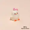 Boneca de Resina de Pintinho Bege Estéreo de Desenho Animado DIY Cola de Chantilly Carro Desktop Chaveiro Pingente Enfeites Acessórios