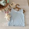 Colete Bordado com Babados SeteMeninas Limãozinho Salgado Camisola Fofa e Estilosa Versátil de Verão para Meninas