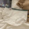 Sensación de algodón suave ~ cómodo amigable con la piel color de contraste cintura media alta elástico cómodo amigable con la piel 5A antibacteriano ropa interior para mujer