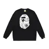 Bape Ape Head marca de moda unisex cuello redondo manga larga algodón estampado holgado chaqueta sudadera de otoño e invierno para hombre
